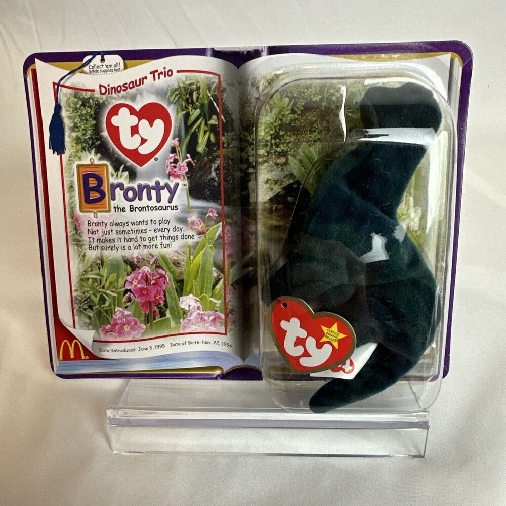 Vintage Ty Beanie Baby Bronty The Brontosaurus 2000 NWT